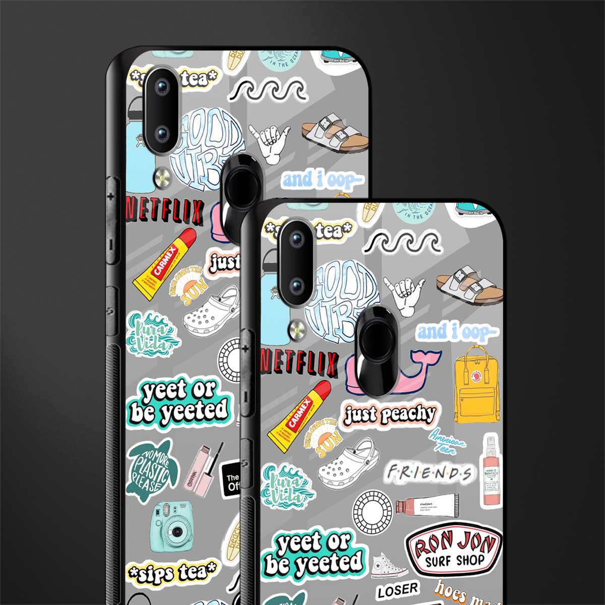 american teen sticker collage glass case for vivo y95 image-2