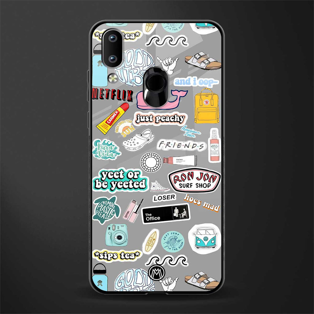 american teen sticker collage glass case for vivo y93 image
