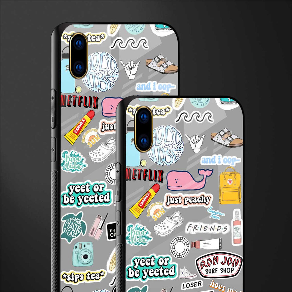 american teen sticker collage glass case for vivo v11 pro image-2