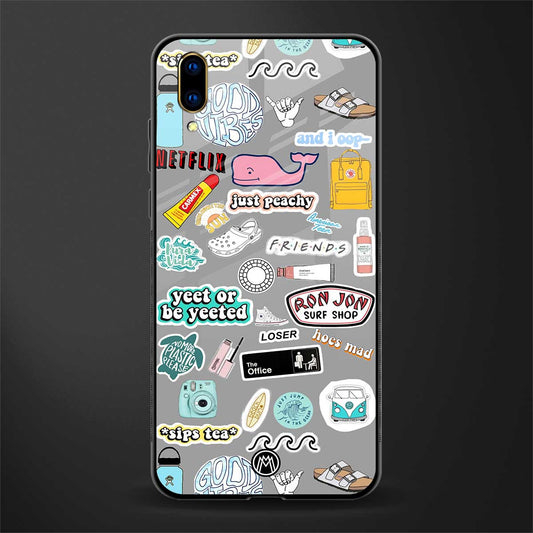 american teen sticker collage glass case for vivo v11 pro image