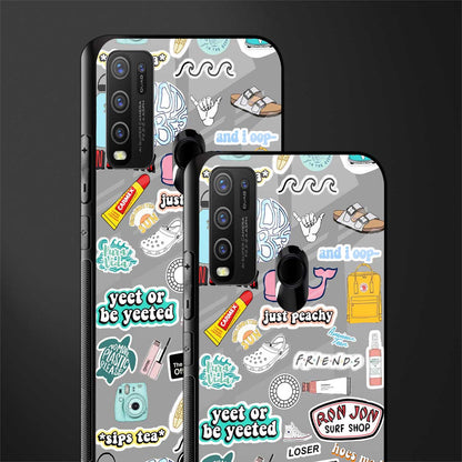american teen sticker collage glass case for vivo y30 image-2
