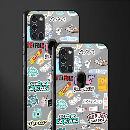 american teen sticker collage glass case for samsung galaxy a21s image-2