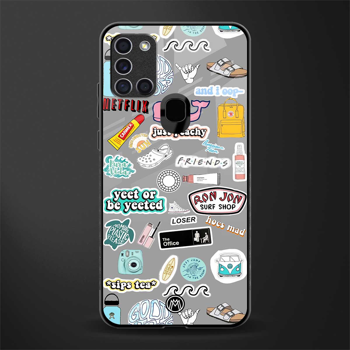american teen sticker collage glass case for samsung galaxy a21s image