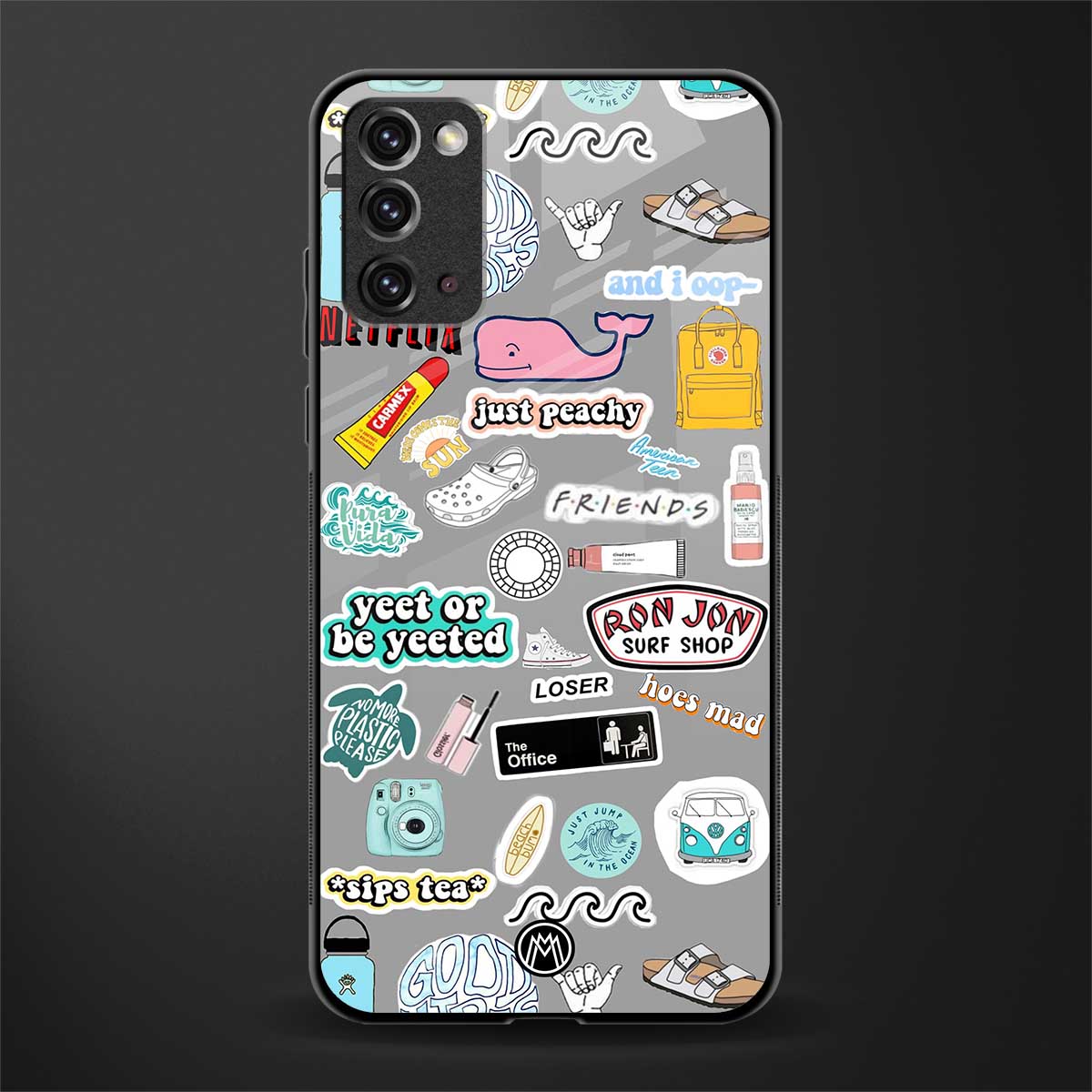 american teen sticker collage glass case for samsung note 20 image