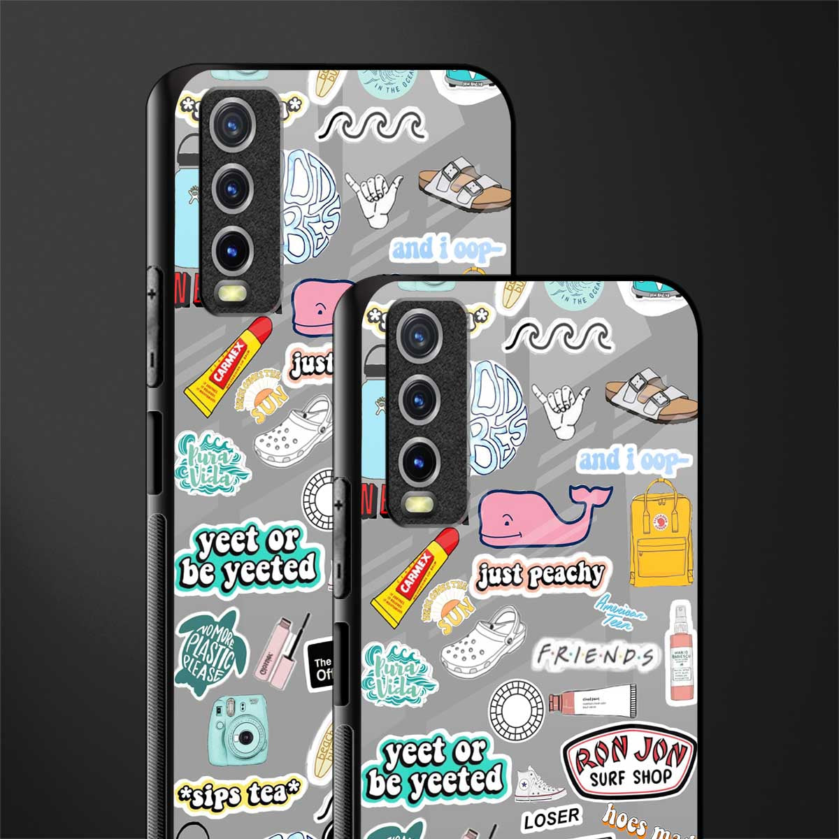 american teen sticker collage glass case for vivo y20 image-2