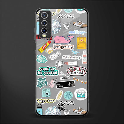 american teen sticker collage glass case for vivo y20 image