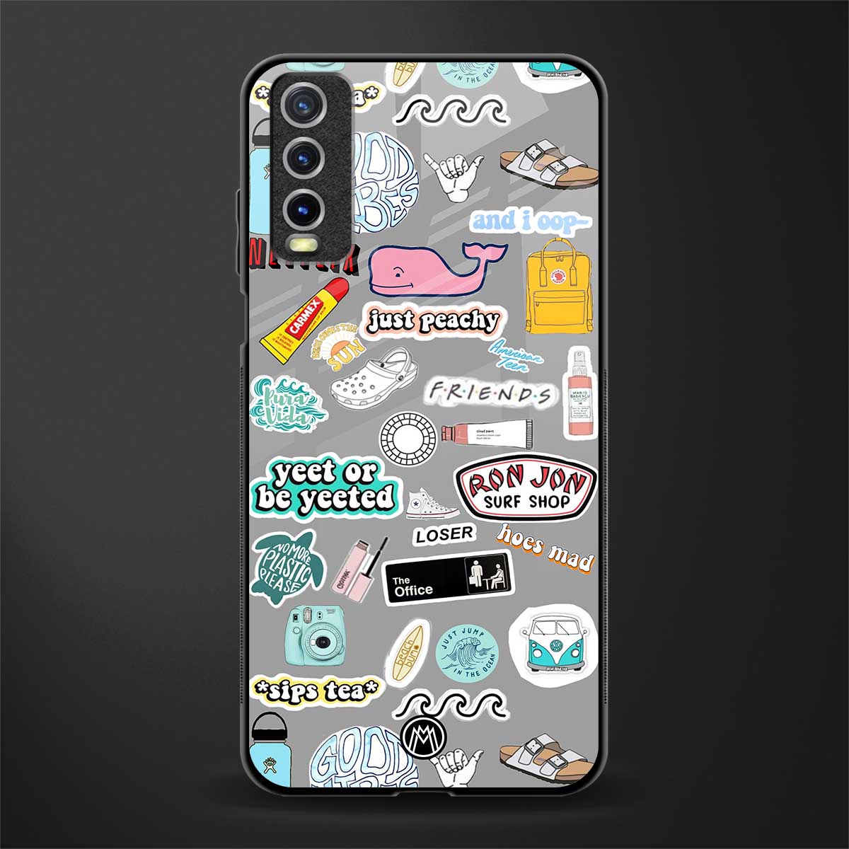 american teen sticker collage glass case for vivo y12g image