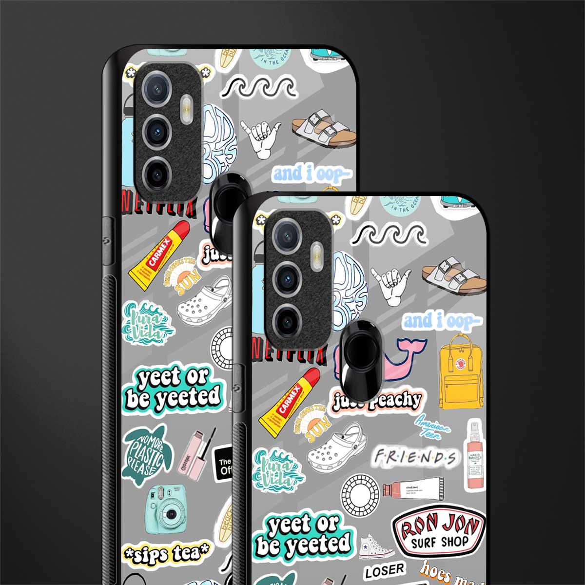 american teen sticker collage glass case for oppo a53 image-2