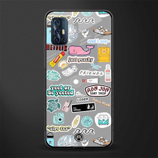 american teen sticker collage glass case for vivo v17 image