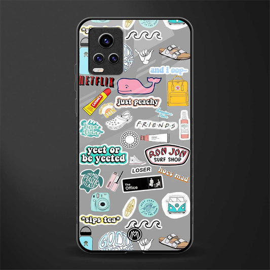 american teen sticker collage glass case for vivo v20 image