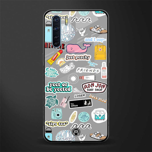 american teen sticker collage glass case for oppo f15 image