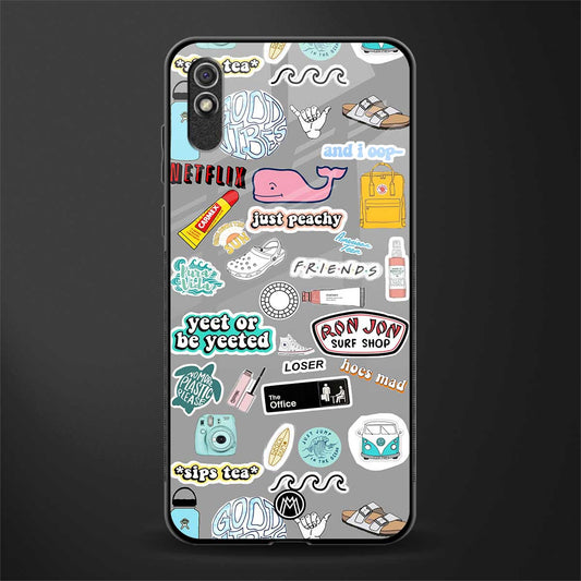 american teen sticker collage glass case for redmi 9a image