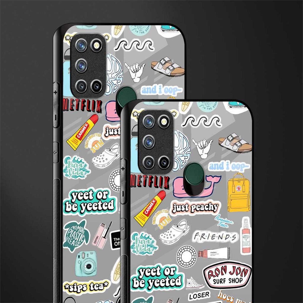 american teen sticker collage glass case for realme 7i image-2