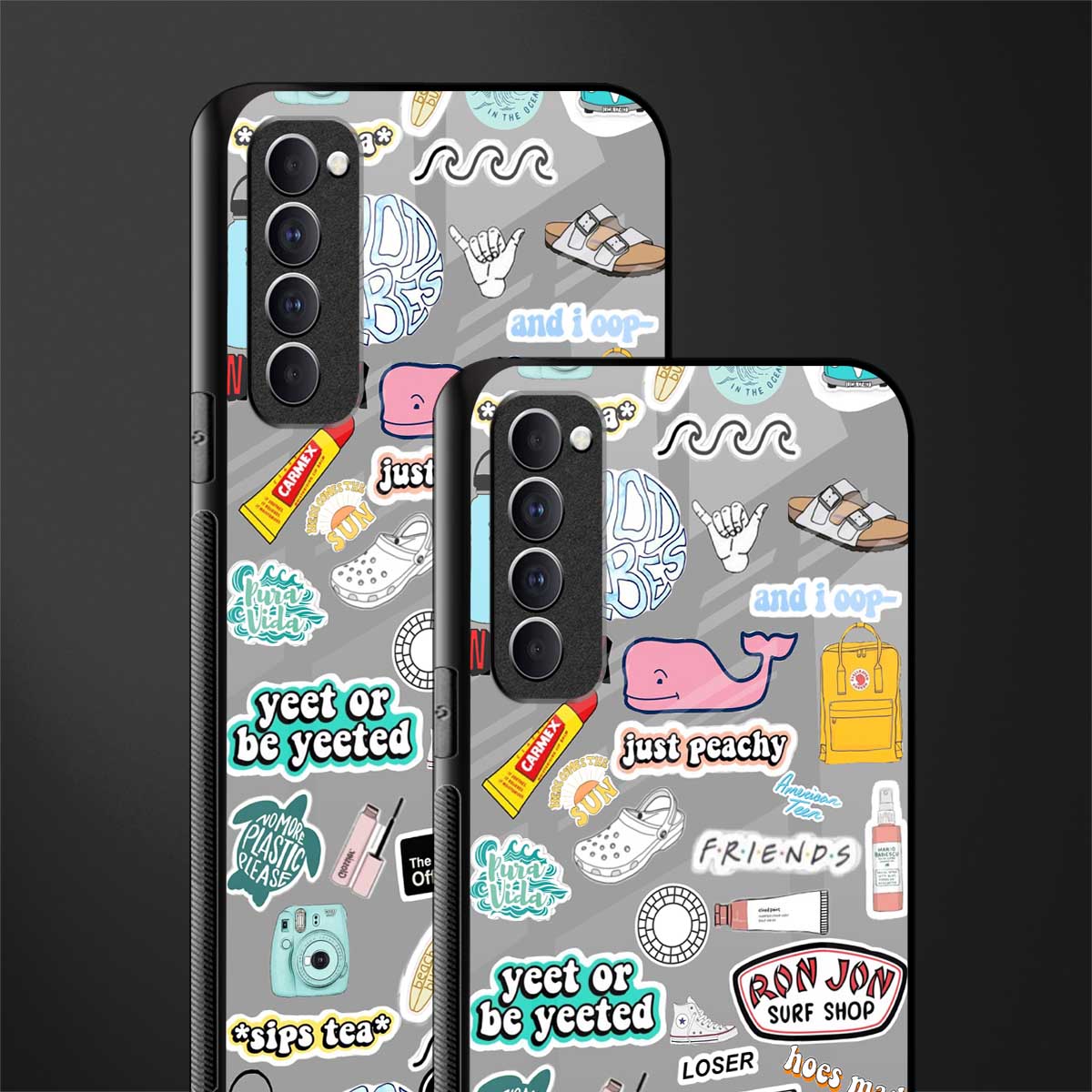 american teen sticker collage glass case for oppo reno 4 pro image-2