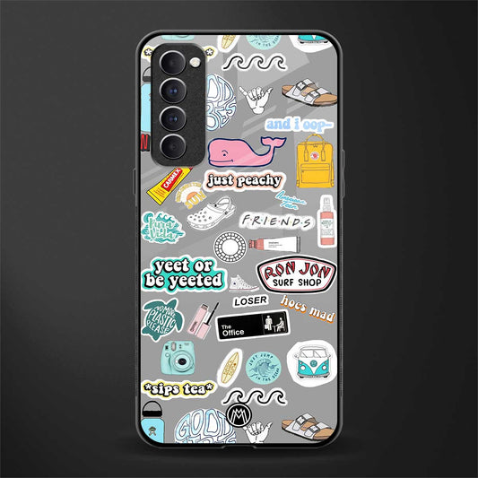 american teen sticker collage glass case for oppo reno 4 pro image