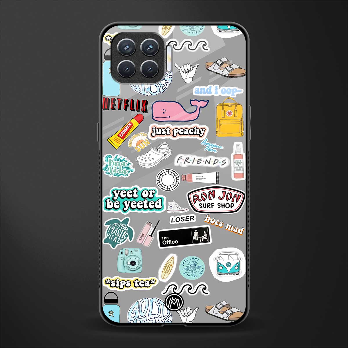 american teen sticker collage glass case for oppo f17 pro image