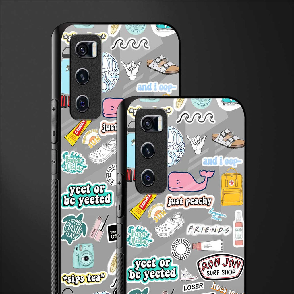 american teen sticker collage glass case for vivo v20 se image-2