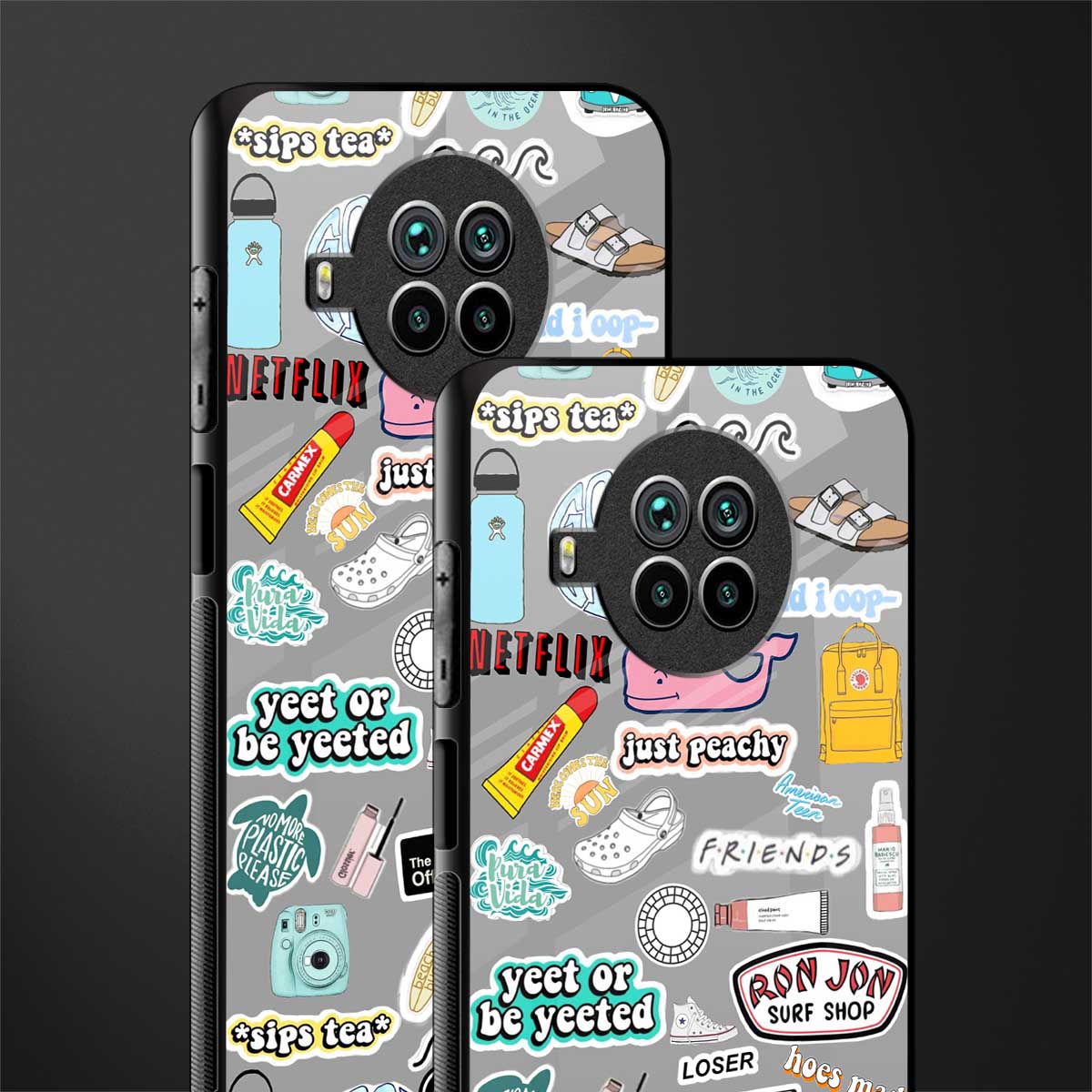 american teen sticker collage glass case for mi 10i image-2