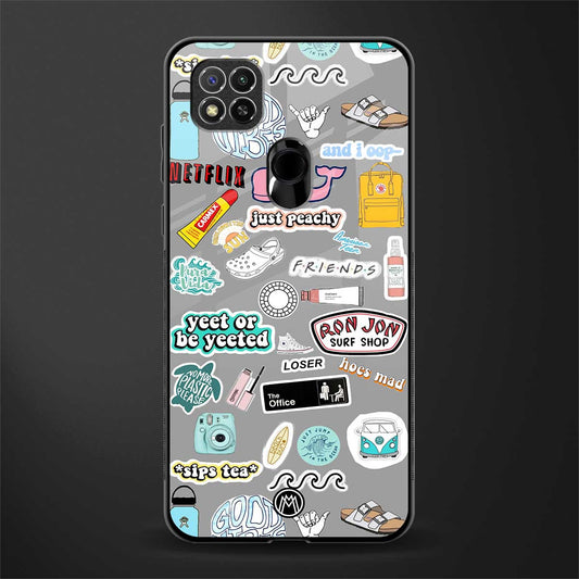 american teen sticker collage glass case for redmi 9 image