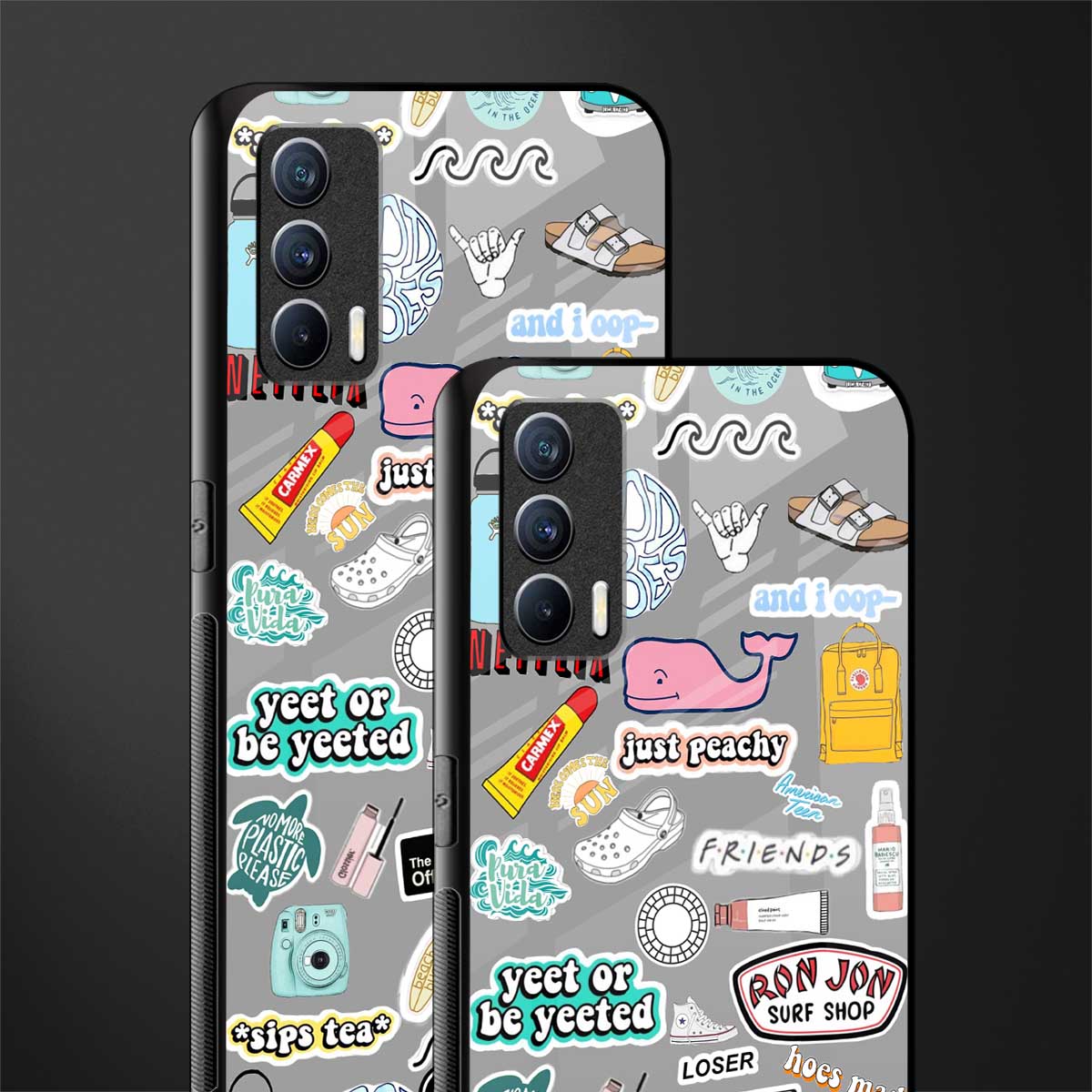 american teen sticker collage glass case for realme x7 image-2
