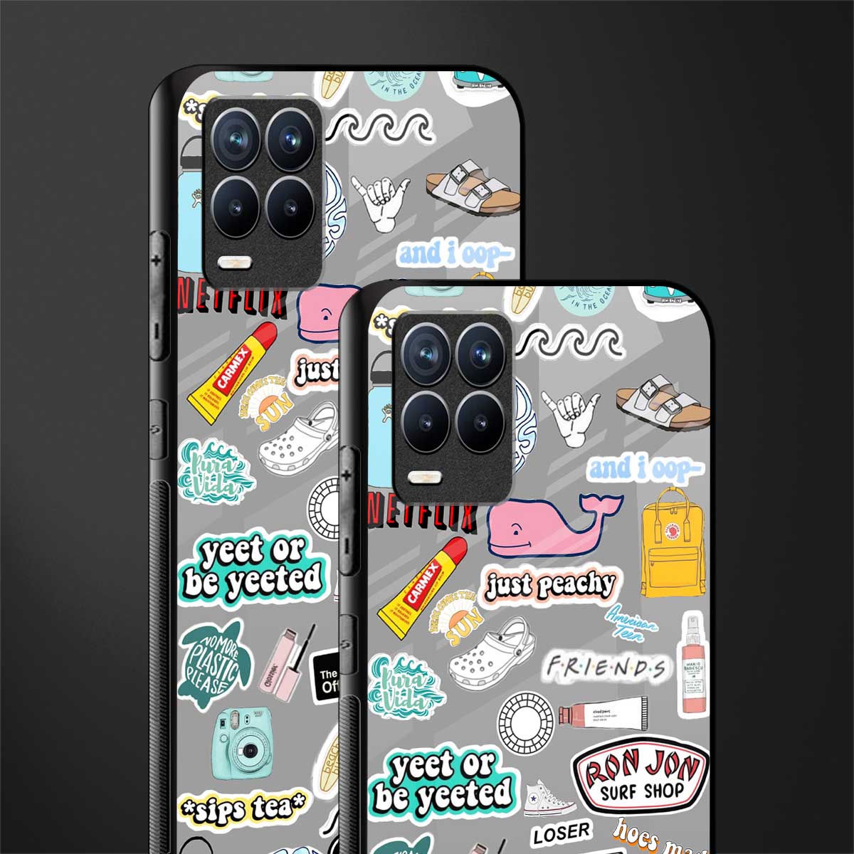 american teen sticker collage glass case for realme 8 pro image-2
