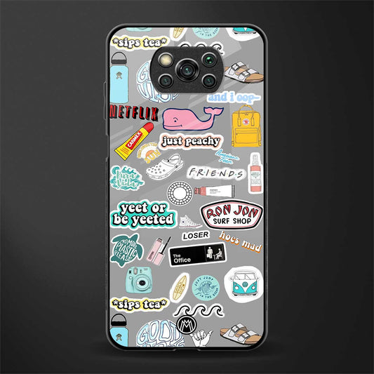 american teen sticker collage glass case for poco x3 image