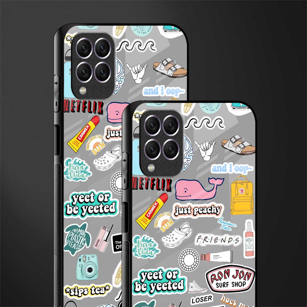 american teen sticker collage glass case for samsung galaxy f62 image-2