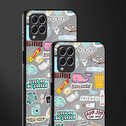 american teen sticker collage glass case for samsung galaxy f62 image-2