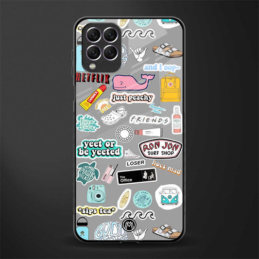 american teen sticker collage glass case for samsung galaxy f62 image