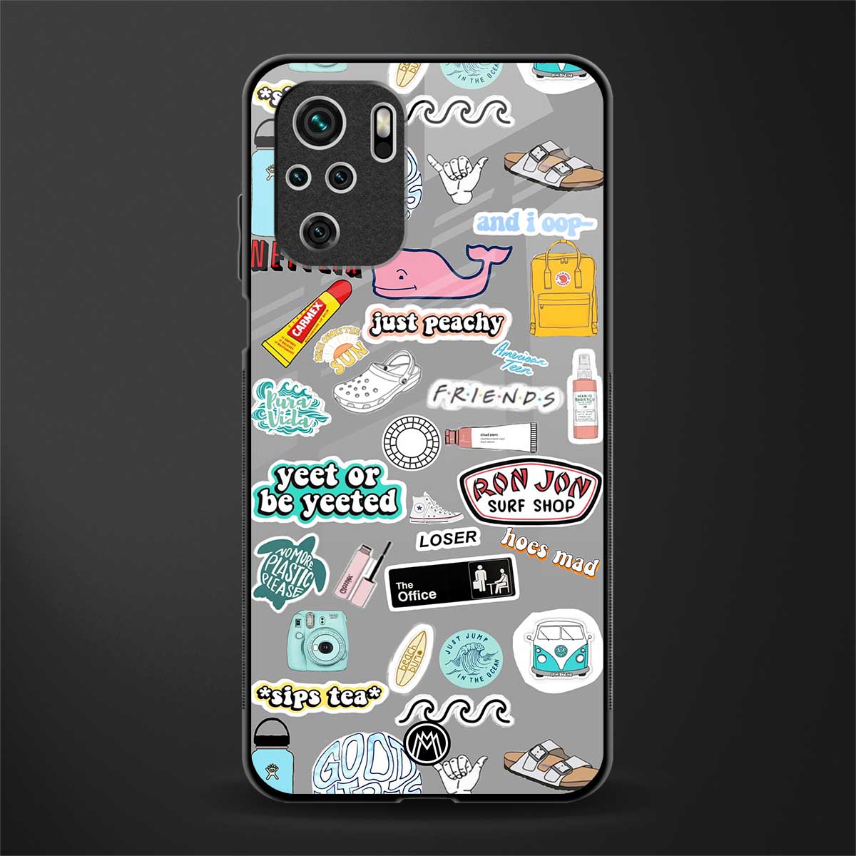 american teen sticker collage glass case for redmi note 10 image