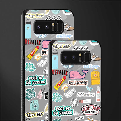 american teen sticker collage glass case for samsung galaxy note 8 image-2