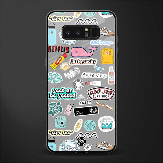 american teen sticker collage glass case for samsung galaxy note 8 image