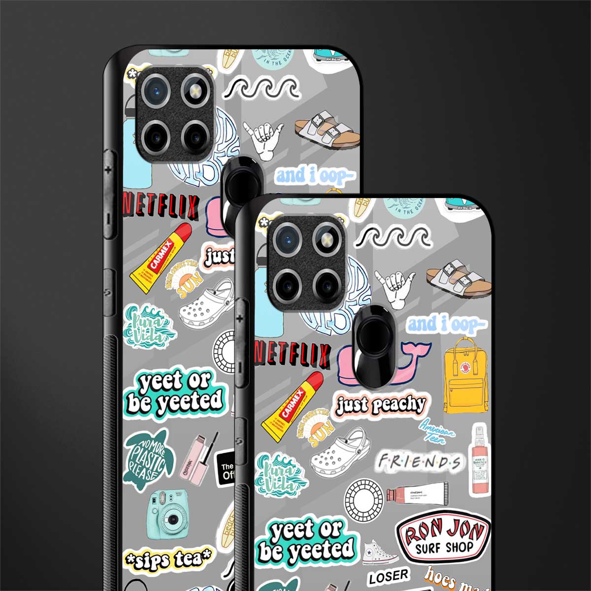 american teen sticker collage glass case for realme c21y image-2