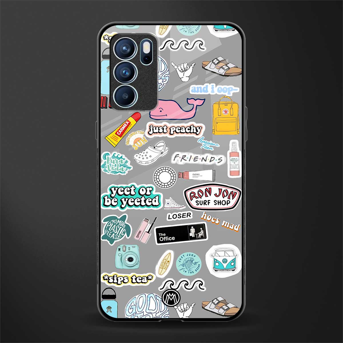 american teen sticker collage glass case for oppo reno6 5g image