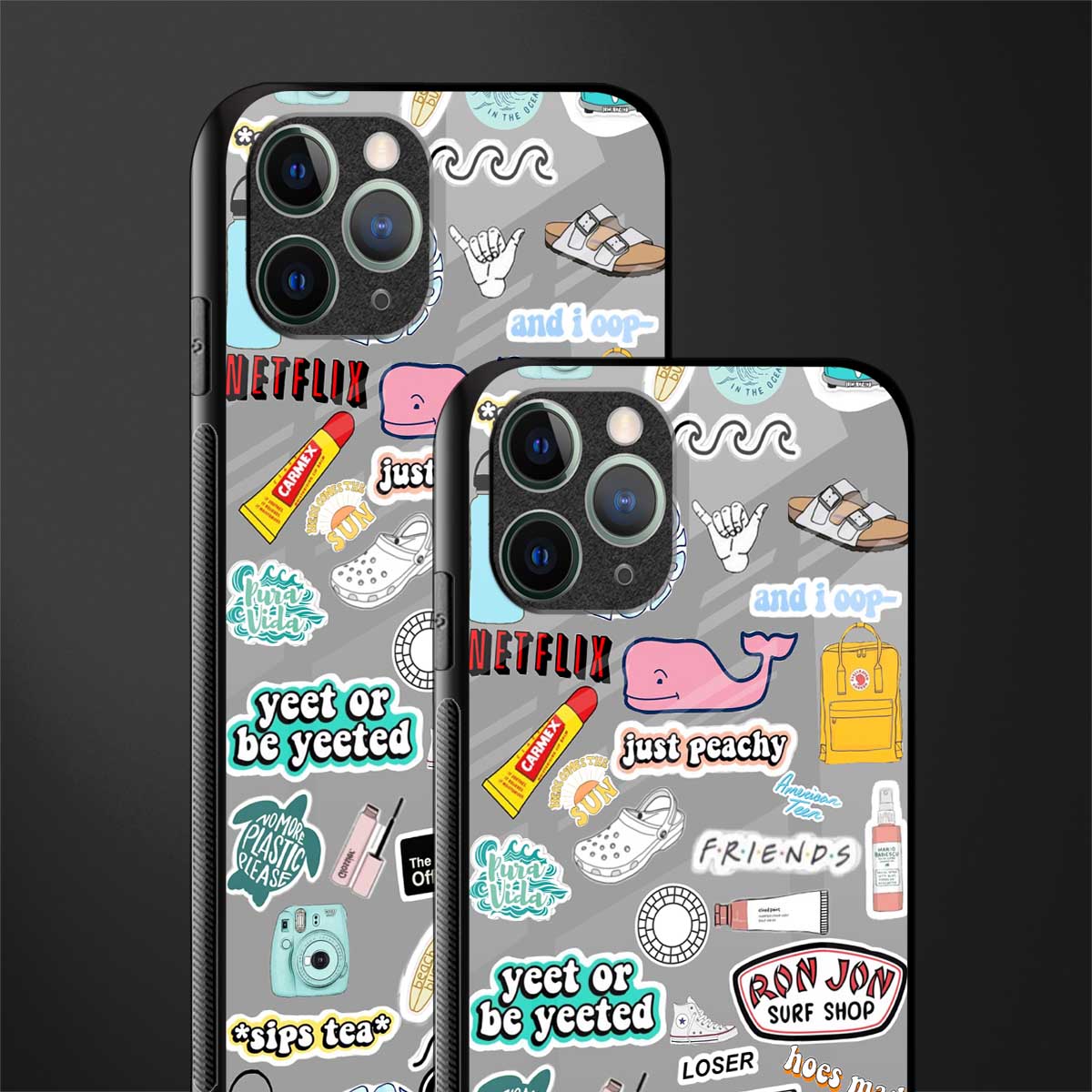 american teen sticker collage glass case for iphone 11 pro image-2