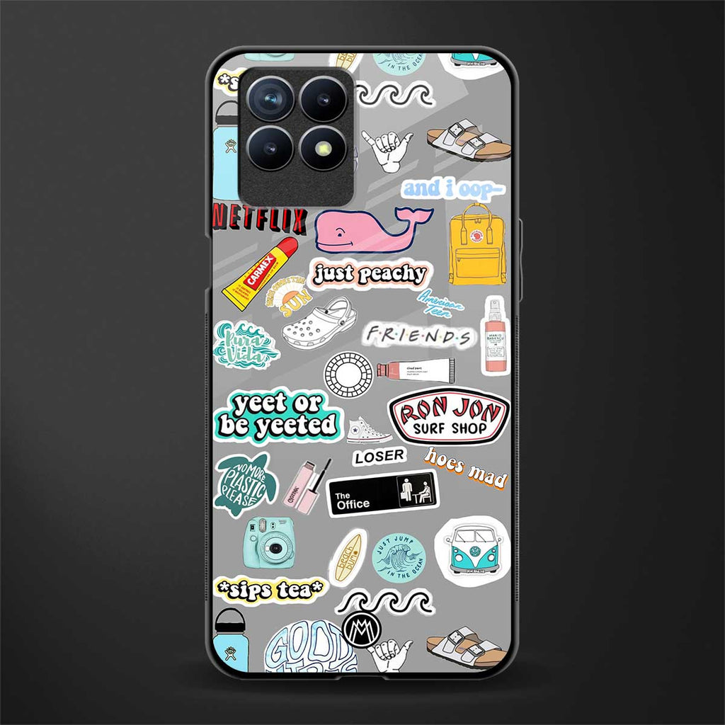 american teen sticker collage glass case for realme 8i image