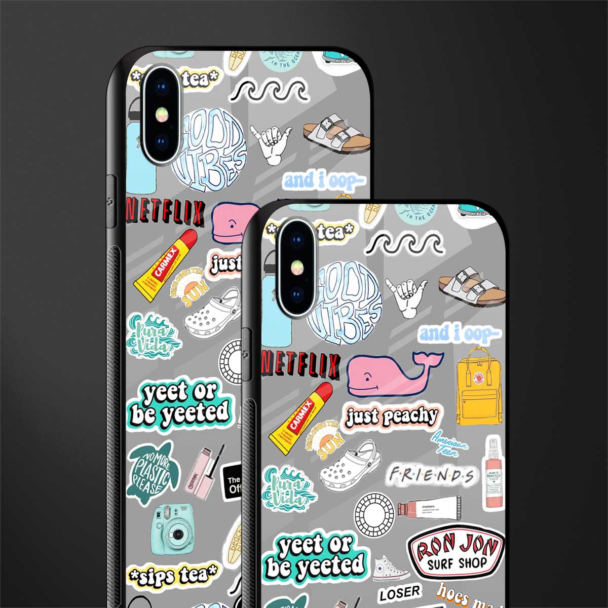 american teen sticker collage glass case for iphone xs max image-2