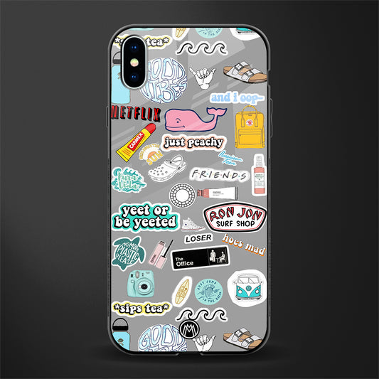 american teen sticker collage glass case for iphone xs max image