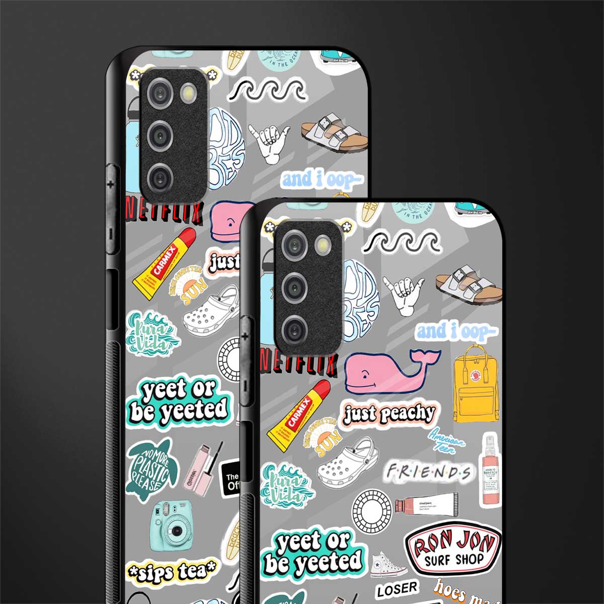 american teen sticker collage glass case for samsung galaxy a03s image-2