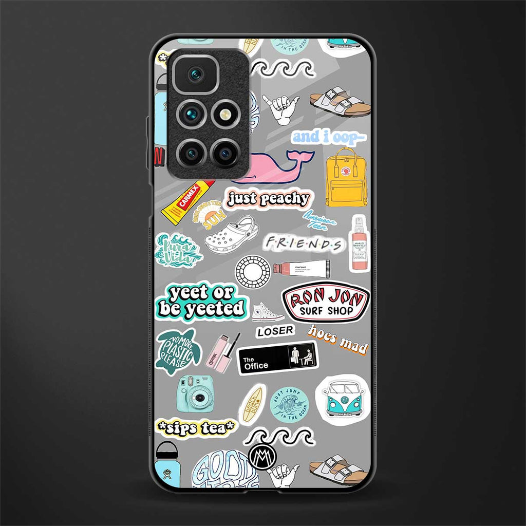 american teen sticker collage glass case for redmi 10 prime image