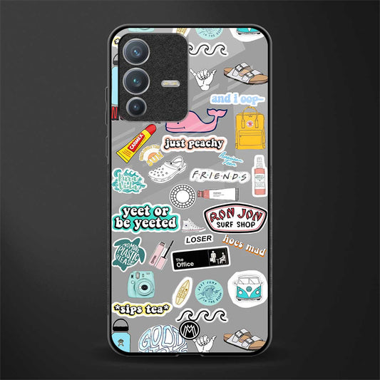 american teen sticker collage glass case for vivo v23 pro 5g image