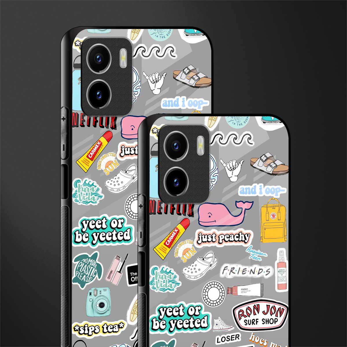 american teen sticker collage glass case for vivo y15s image-2