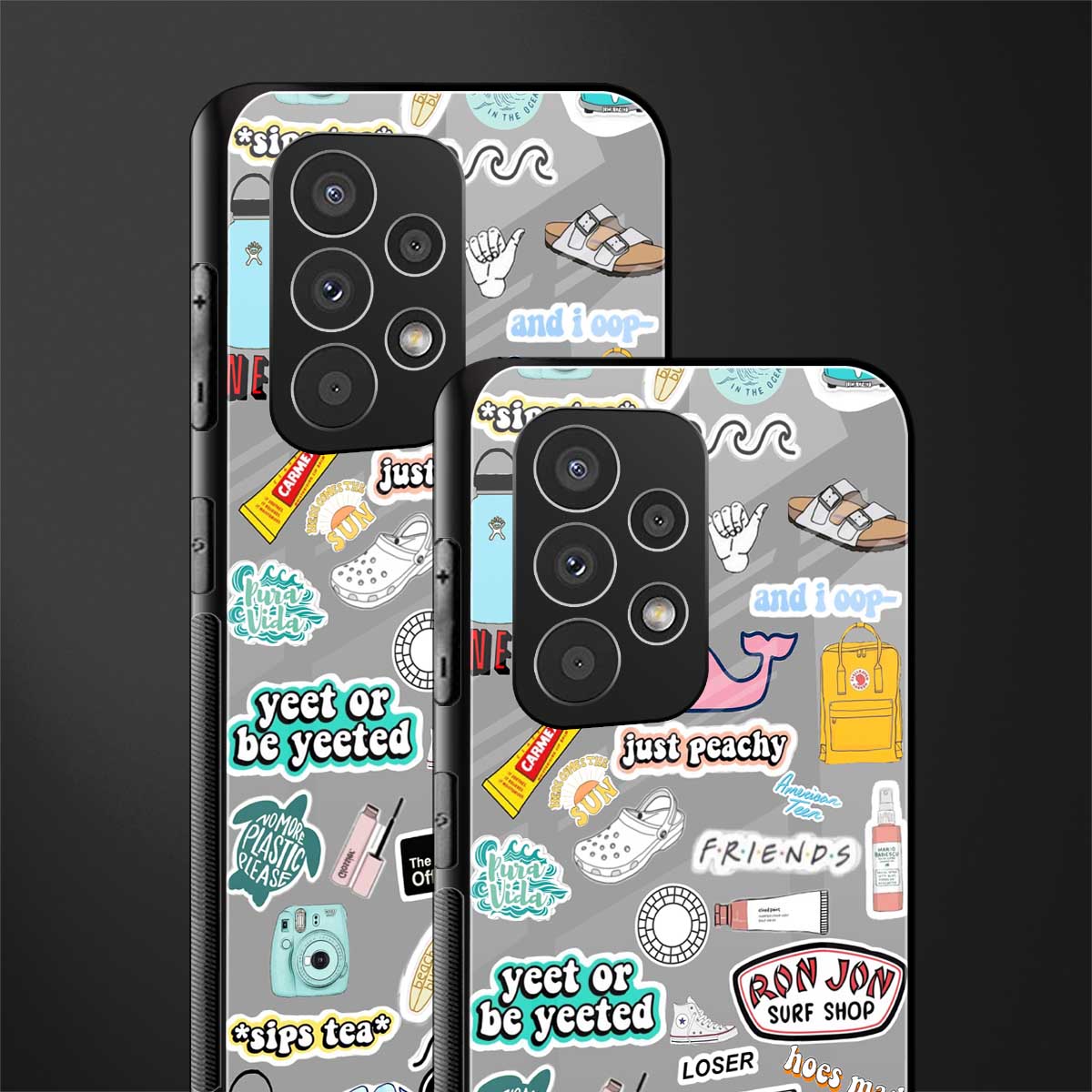 american teen sticker collage back phone cover | glass case for samsung galaxy a23