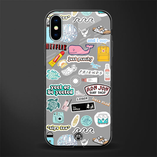 american teen sticker collage glass case for iphone xs image