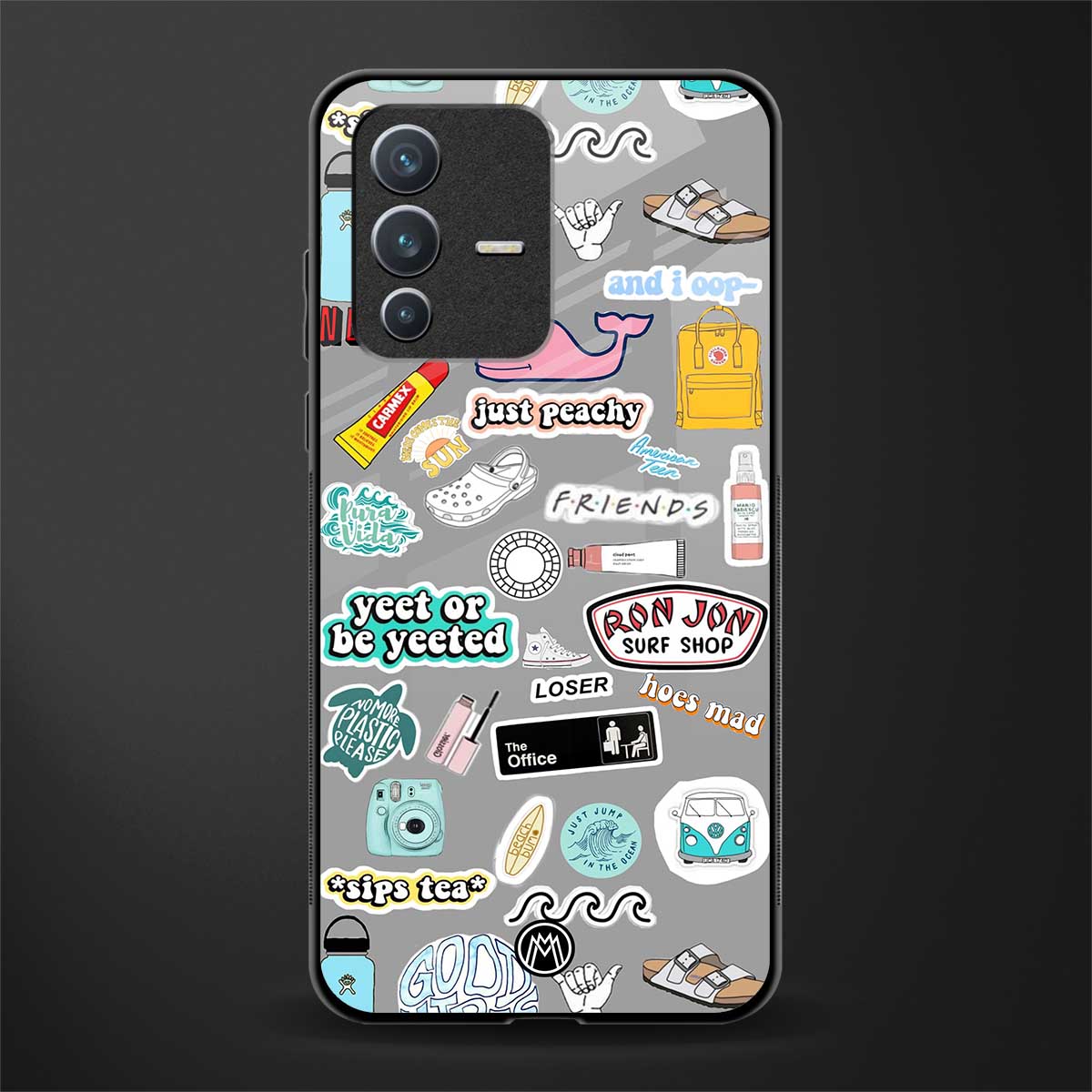 american teen sticker collage glass case for vivo v23 5g image