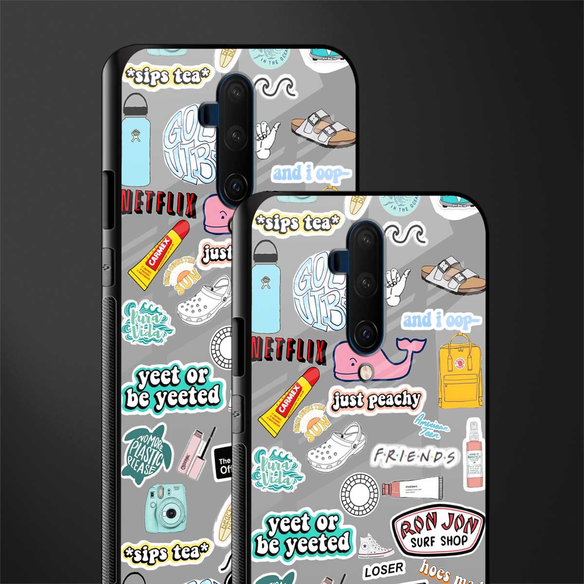 american teen sticker collage glass case for oneplus 7t pro image-2