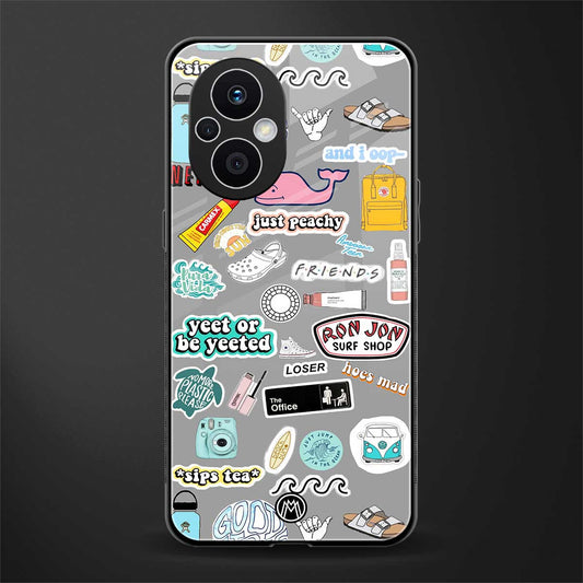 american teen sticker collage back phone cover | glass case for oppo f21 pro 5g