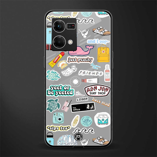 american teen sticker collage back phone cover | glass case for oppo f21 pro 4g