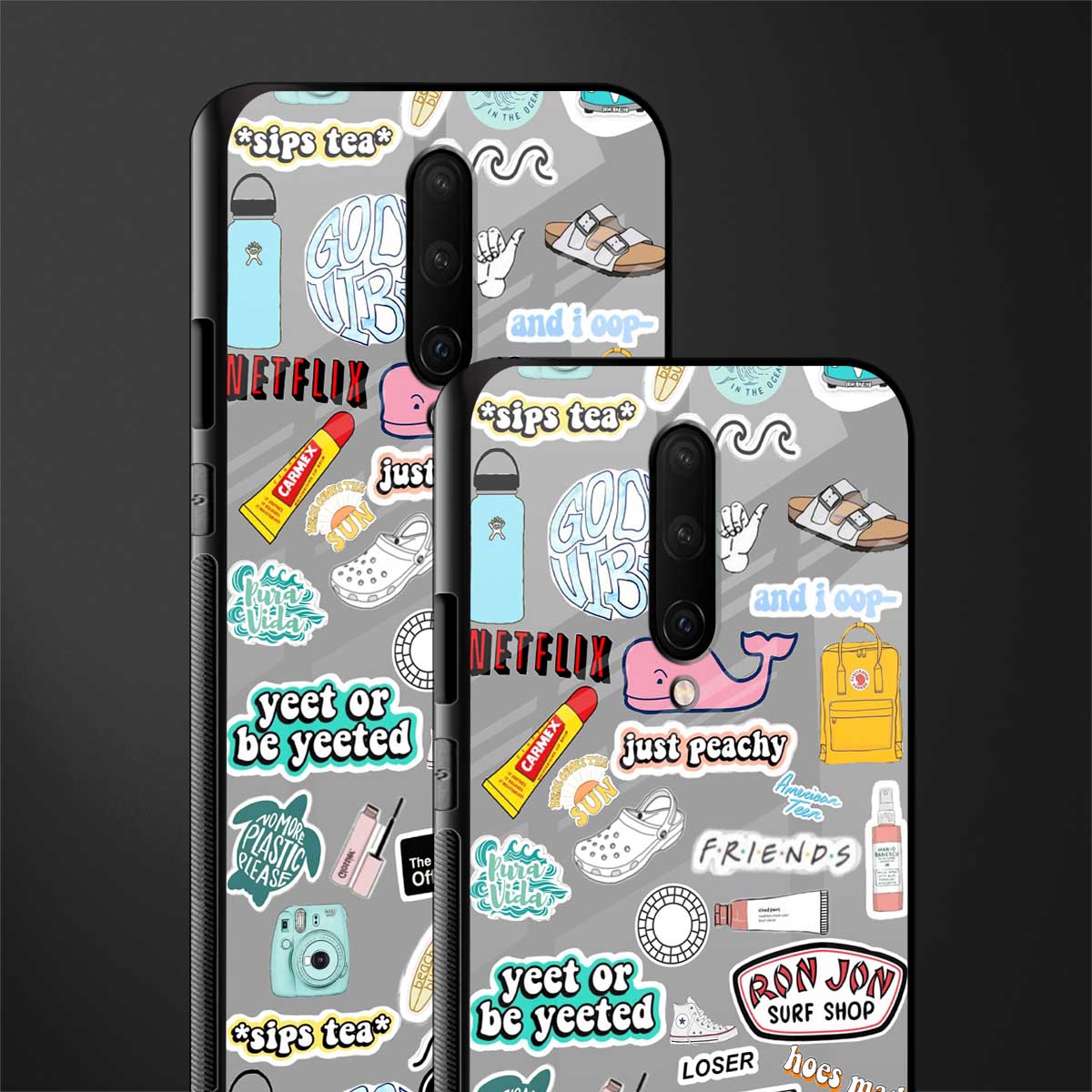 american teen sticker collage glass case for oneplus 7 pro image-2