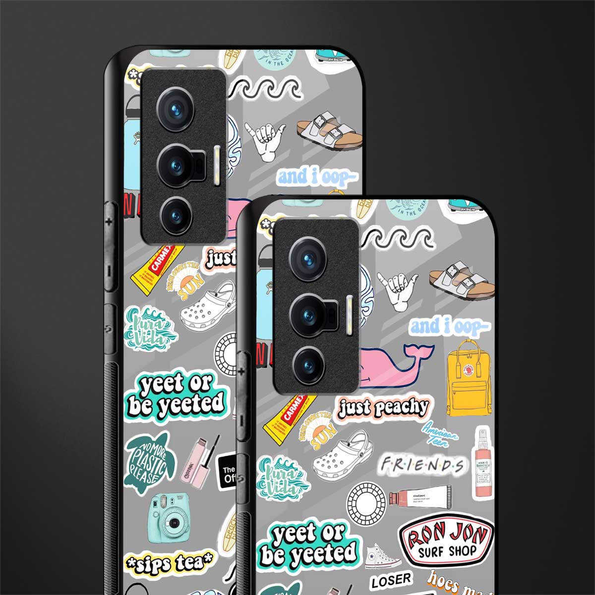 american teen sticker collage glass case for vivo x70 image-2